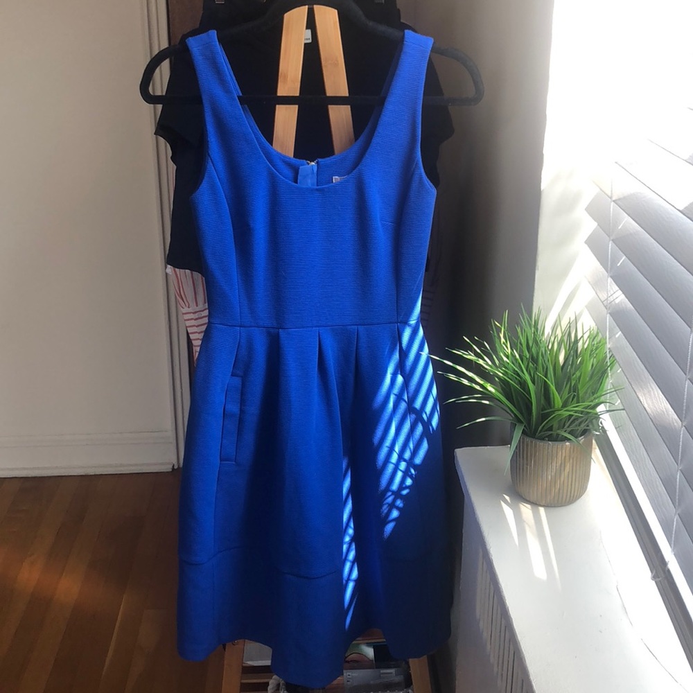 Banana Republic Blue Midi Dress with Pockets XS